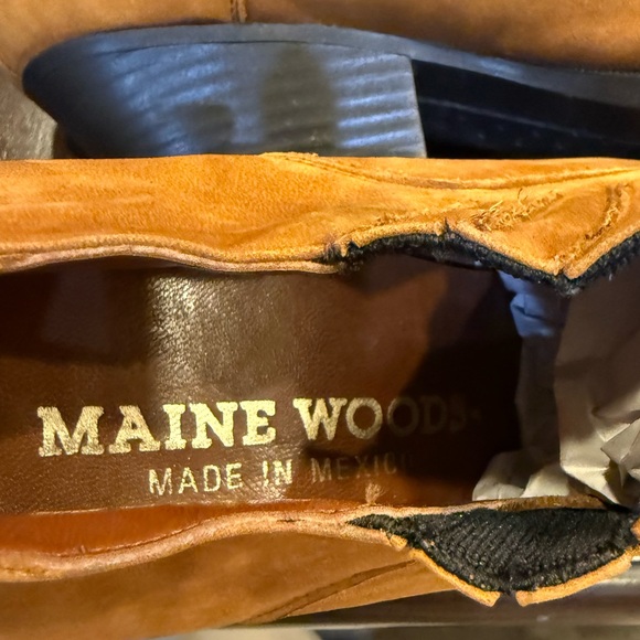 Maine Woods Women’s Vintage Tan Leather Cowboy Booties sz 10 - Picture 8 of 9
